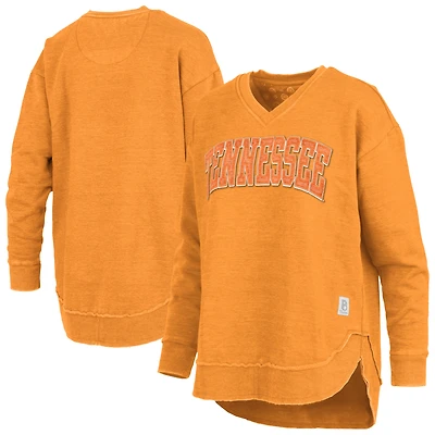 Women's Pressbox Tennessee Orange Volunteers Westin Poncho V-Neck Pullover Sweatshirt