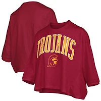 Women's Pressbox  Cardinal USC Trojans Midi Arch Over Logo Oversized T-Shirt