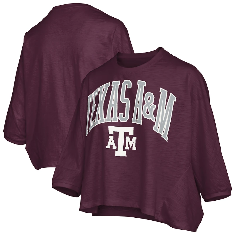 Women's Pressbox  Maroon Texas A&M Aggies Midi Arch Over Logo Oversized T-Shirt