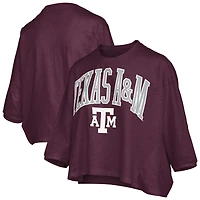 Women's Pressbox  Maroon Texas A&M Aggies Midi Arch Over Logo Oversized T-Shirt