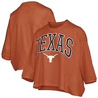 Women's Pressbox  Texas Orange Texas Longhorns Midi Arch Over Logo Oversized T-Shirt