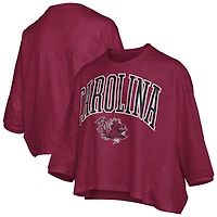 Women's Pressbox  Garnet South Carolina Gamecocks Midi Arch Over Logo Oversized T-Shirt