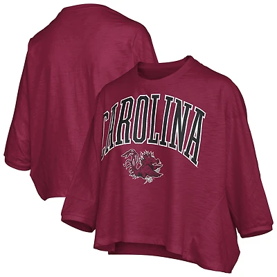 Women's Pressbox  Garnet South Carolina Gamecocks Midi Arch Over Logo Oversized T-Shirt