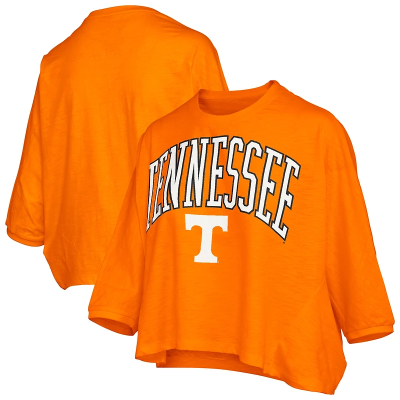 Women's Pressbox  Tennessee Orange Volunteers Midi Arch Over Logo Oversized T-Shirt