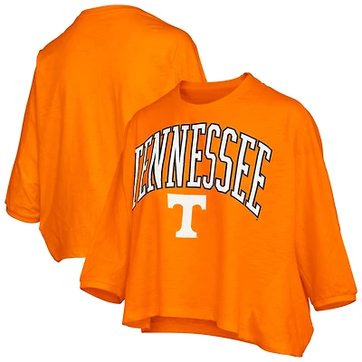 Women's Pressbox  Tennessee Orange Volunteers Midi Arch Over Logo Oversized T-Shirt