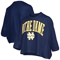 Women's Pressbox  Navy Notre Dame Fighting Irish Midi Arch Over Logo Oversized T-Shirt