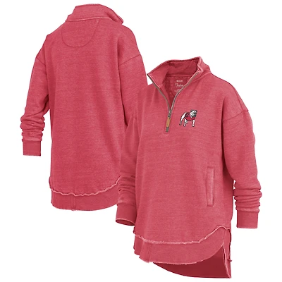Women's Pressbox Red Georgia Bulldogs Northfork Sojourn Poncho Quarter-Zip Sweatshirt