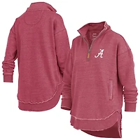 Women's Pressbox Crimson Alabama Tide Northfork Sojourn Poncho Quarter-Zip Sweatshirt