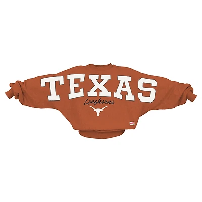 Women's Pressbox  Texas Orange Texas Longhorns Flannigan Oversized Dolman Pullover Sweatshirt