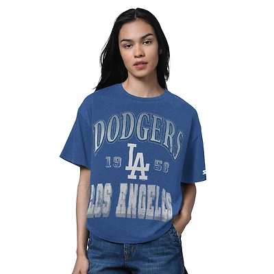 Women's Starter Heather Royal Los Angeles Dodgers Oversized Hall of Fame T-Shirt