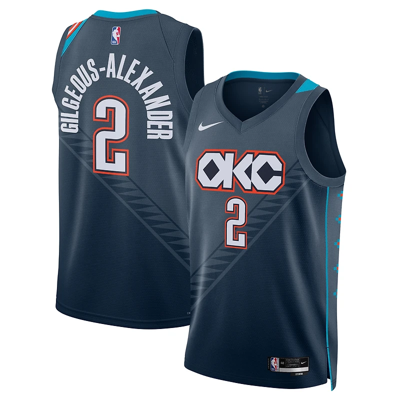 Unisex Nike Shai Gilgeous-Alexander Navy Oklahoma City Thunder 2025/26 Swingman Jersey - City Edition