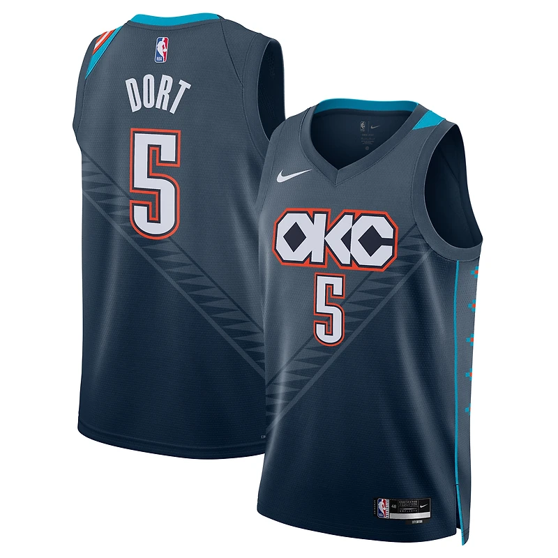 Unisex Nike Luguentz Dort Navy Oklahoma City Thunder 2025/26 Swingman Jersey - City Edition