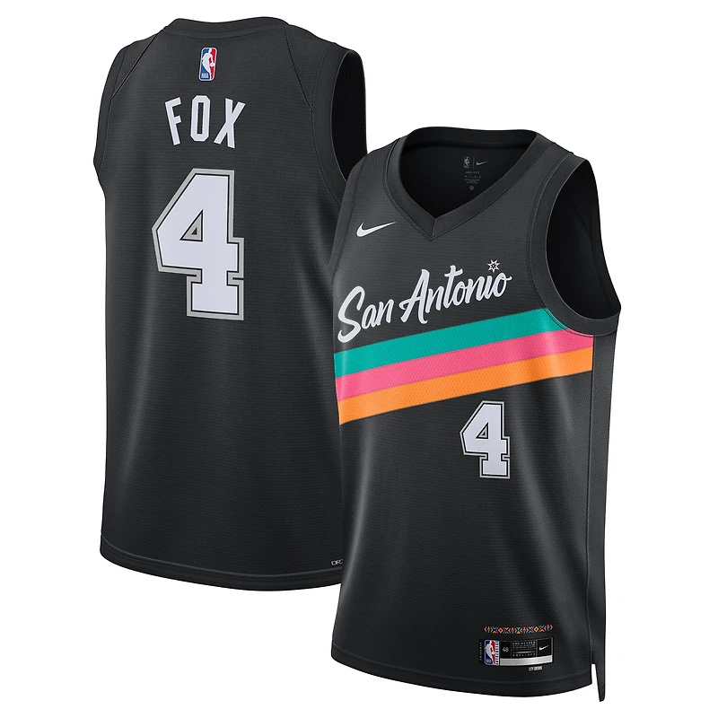 Unisex Nike De'Aaron Fox Black San Antonio Spurs 2025/26 Swingman Jersey - City Edition