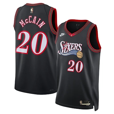 Unisex Nike Jared McCain Black Philadelphia 76ers Swingman Jersey - Classic Edition