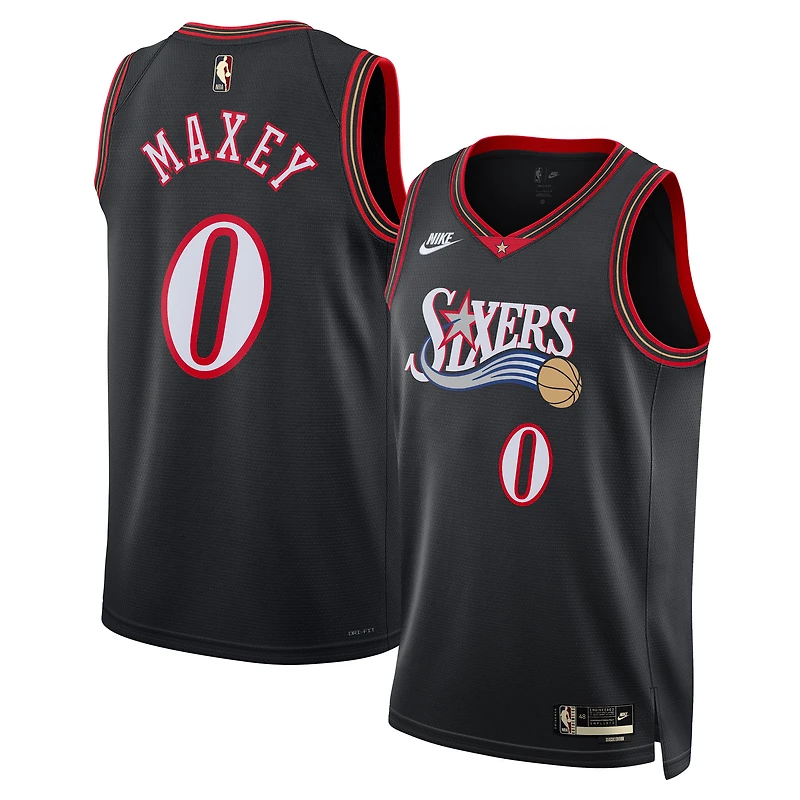 Unisex Nike Tyrese Maxey Black Philadelphia 76ers Swingman Jersey - Classic Edition