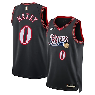 Unisex Nike Tyrese Maxey Black Philadelphia 76ers Swingman Jersey - Classic Edition