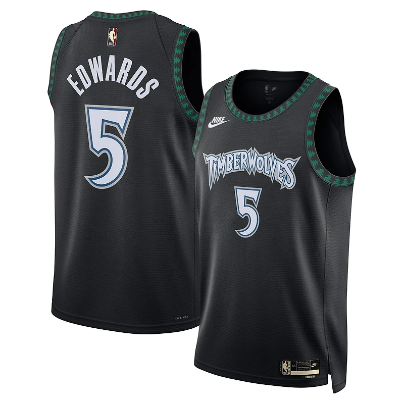 Unisex Nike Anthony Edwards Black Minnesota Timberwolves Swingman Jersey - Classic Edition