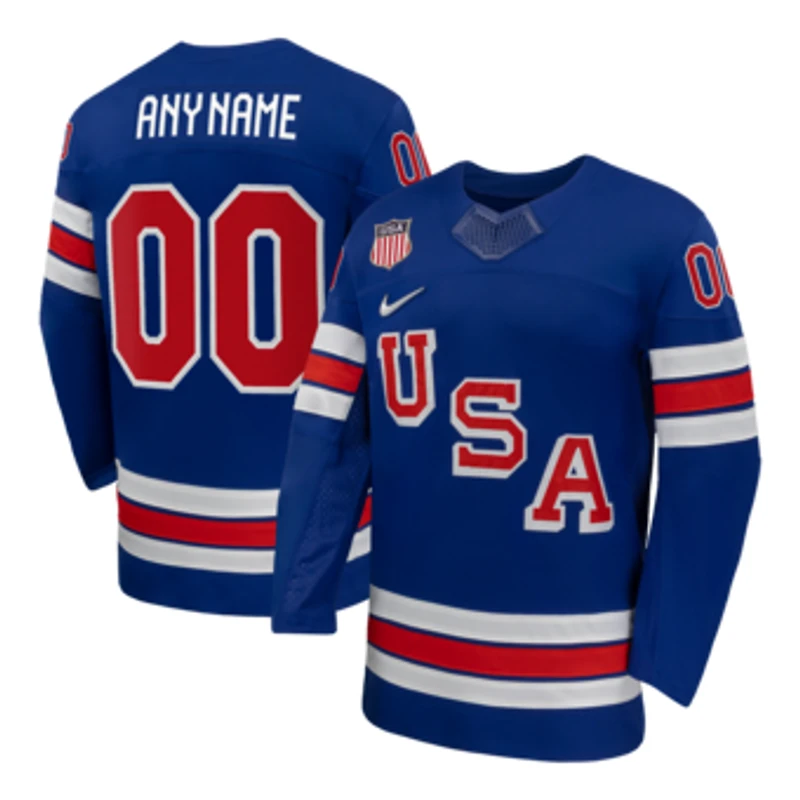 Men's Nike  USA Hockey Royal 2026 Home Replica Custom Jersey
