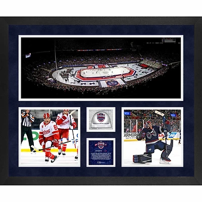 Columbus Blue Jackets vs. Detroit Red Wings Framed 20'' x 24'' 2025 NHL Stadium Series Collage with Game-Used Ice - Limited Edition of 250