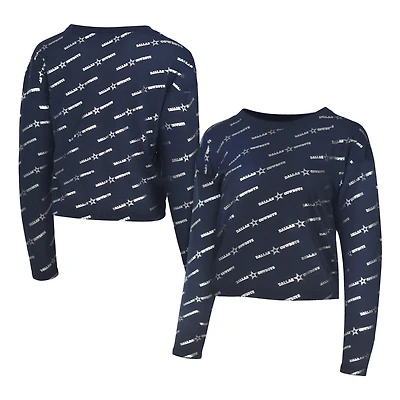 Men's Lauren James  Navy Dallas Cowboys Foil Long Sleeve T-Shirt