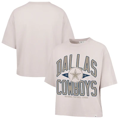 Women's '47 Natural Dallas Cowboys Cropped Windthrow Ravine T-Shirt