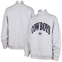 Women's '47 Heather Gray Dallas Cowboys Vantage Mock Neck Pullover Sweatshirt