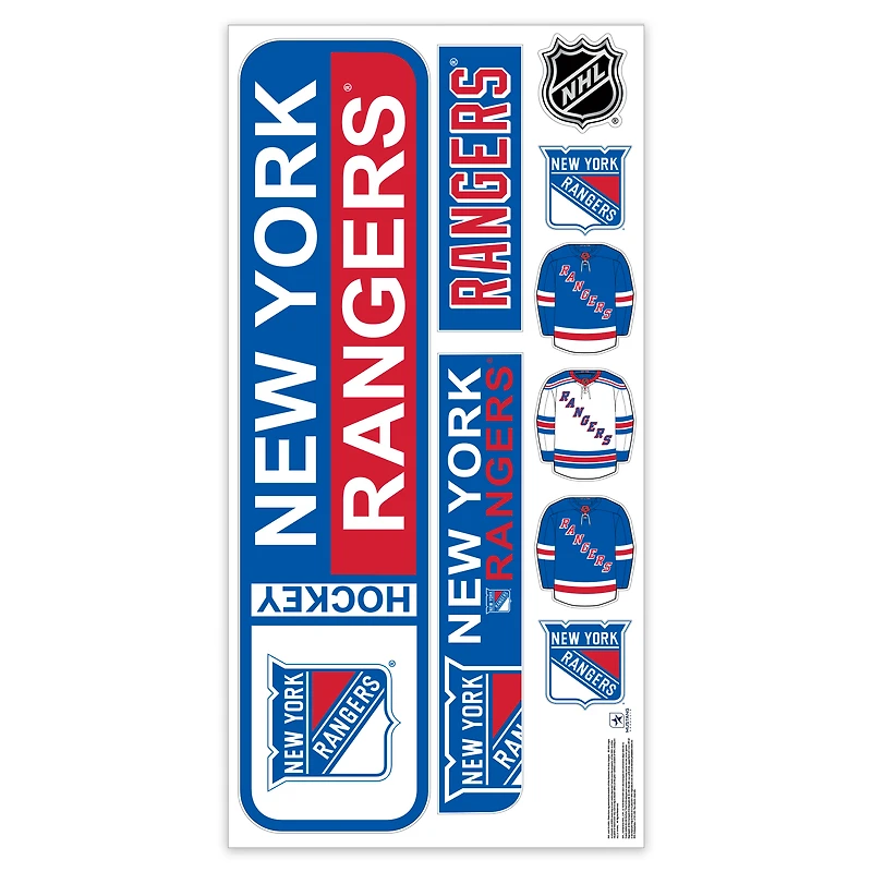New York Rangers Repositionable Street Signs Wall Decal Set