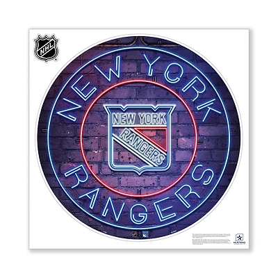 New York Rangers 28" x 28" Repositionable Neon Wall Decal
