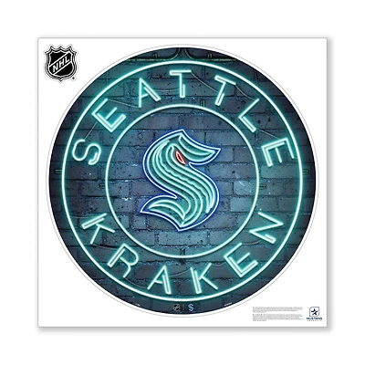 Seattle Kraken 28" x 28" Repositionable Neon Wall Decal