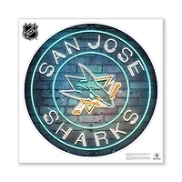 San Jose Sharks 28" x 28" Repositionable Neon Wall Decal