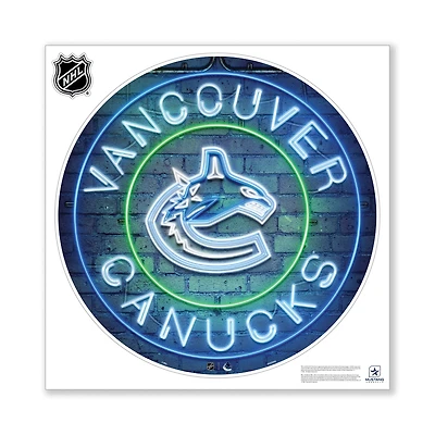 Vancouver Canucks 28" x 28" Repositionable Neon Wall Decal