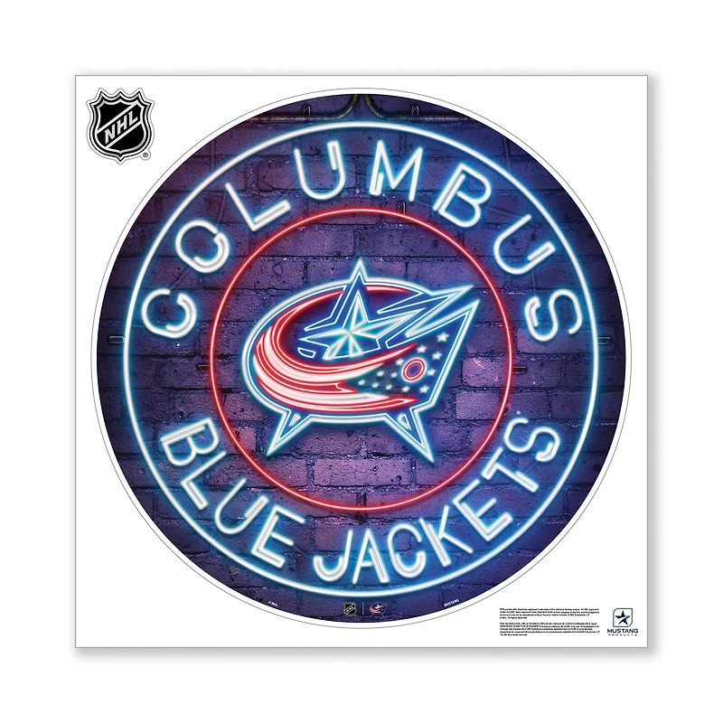 Columbus Blue Jackets 28" x 28" Repositionable Neon Wall Decal
