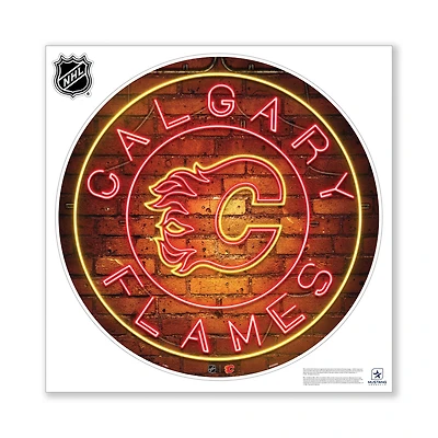 Calgary Flames 28" x 28" Repositionable Neon Wall Decal