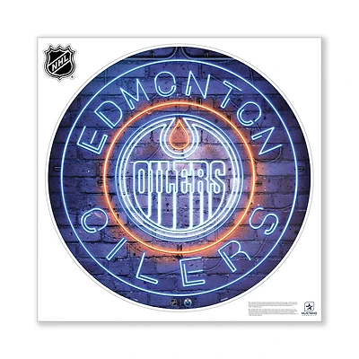 Edmonton Oilers 28" x 28" Repositionable Neon Wall Decal