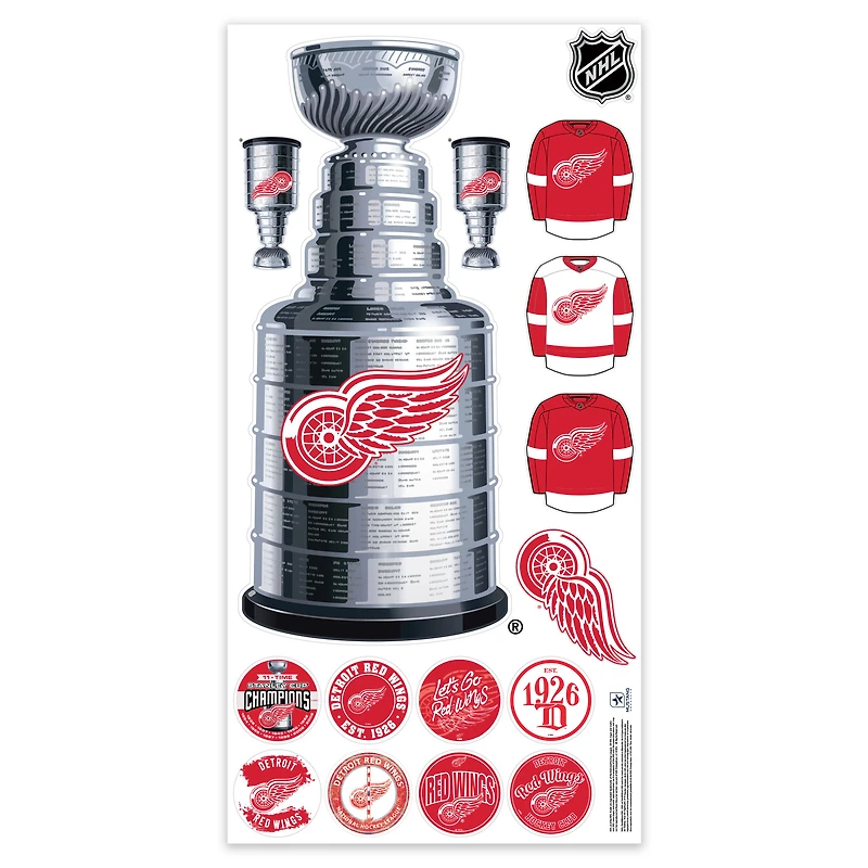 Detroit Red Wings Repositionable Stanley Cup Wall Decal Set