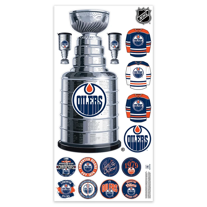 Edmonton Oilers Repositionable Stanley Cup Wall Decal Set