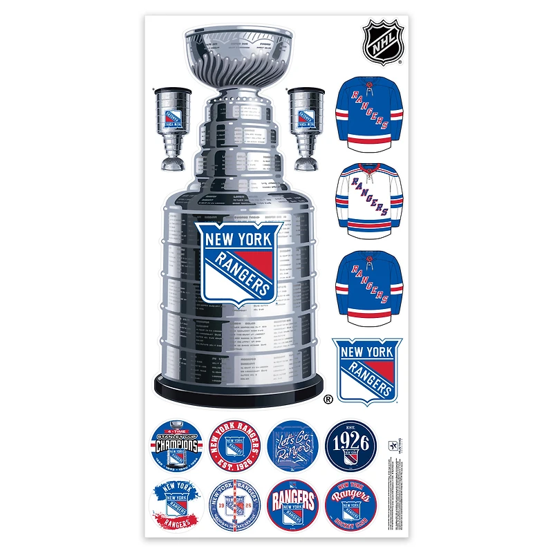 New York Rangers Repositionable Stanley Cup Wall Decal Set