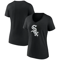 Women's Black Chicago White Sox Logo V-Neck T-Shirt