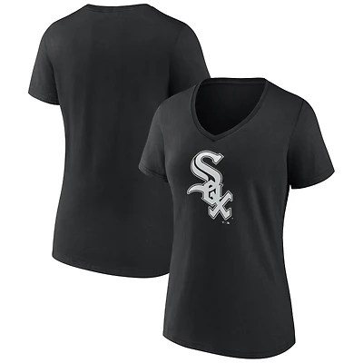 Women's Black Chicago White Sox Logo V-Neck T-Shirt