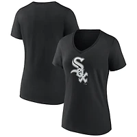 Women's Black Chicago White Sox Logo V-Neck T-Shirt