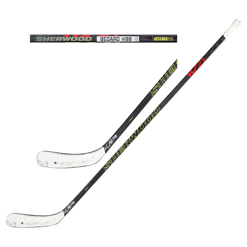 Connor Bedard Chicago Blackhawks Autographed Game-Used Black Sherwood Stick from the 2024-25 NHL Season