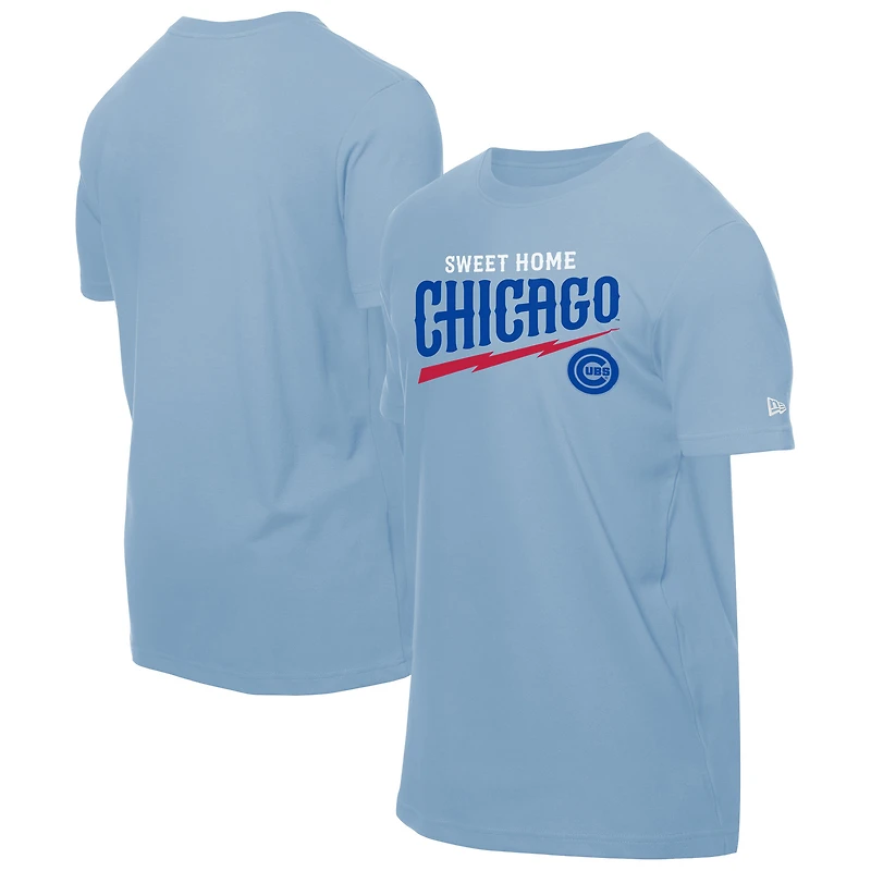 Men's New Era  Light Blue Chicago Cubs Sweet Home T-Shirt