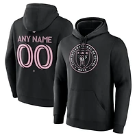 Men's Black Inter Miami CF Authentic Stack Personalized Any Name & Number Pullover Hoodie