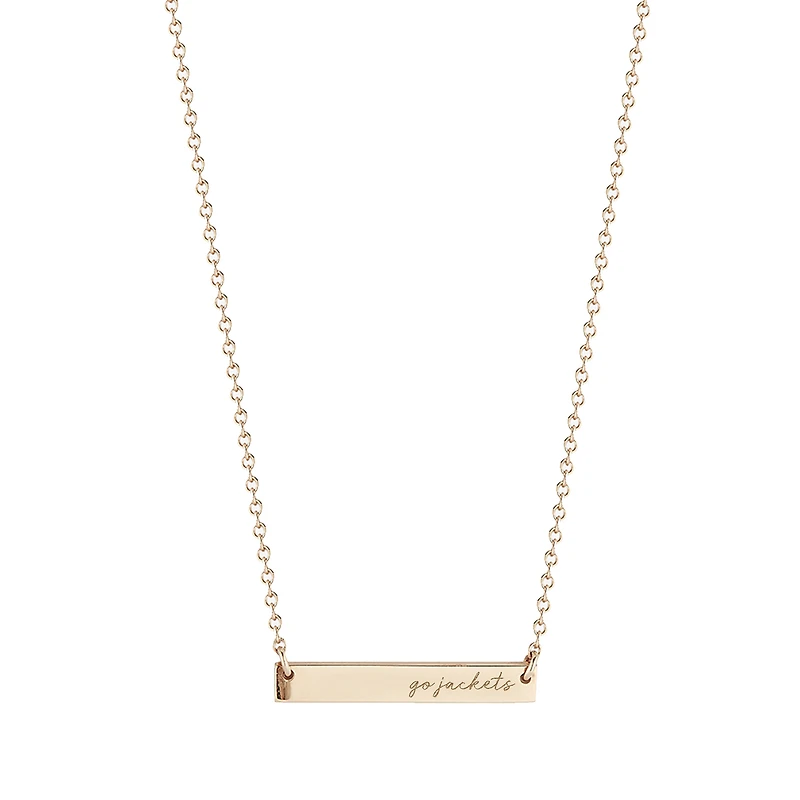 Kyle Cavan  Georgia Tech Yellow Jackets Gold Horizontal Bar Necklace