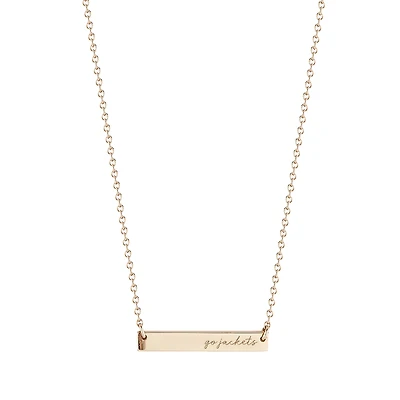 Kyle Cavan  Georgia Tech Yellow Jackets Gold Horizontal Bar Necklace
