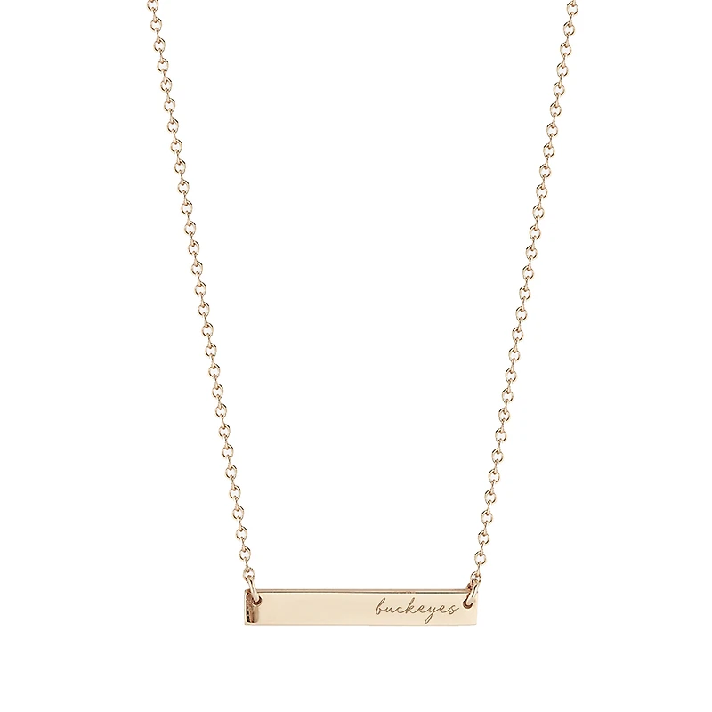 Kyle Cavan Ohio State Buckeyes Gold Horizontal Bar Necklace