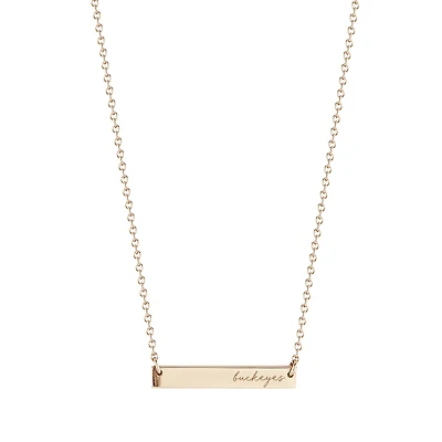 Kyle Cavan  Ohio State Buckeyes Gold Horizontal Bar Necklace