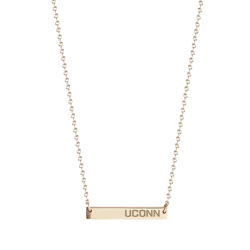 Kyle Cavan  UConn Huskies Gold Horizontal Bar Necklace