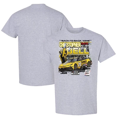 Men's Checkered Flag Sports Heather Gray Christopher Bell 2025 EchoPark Automotive Grand Prix Race Win T-Shirt