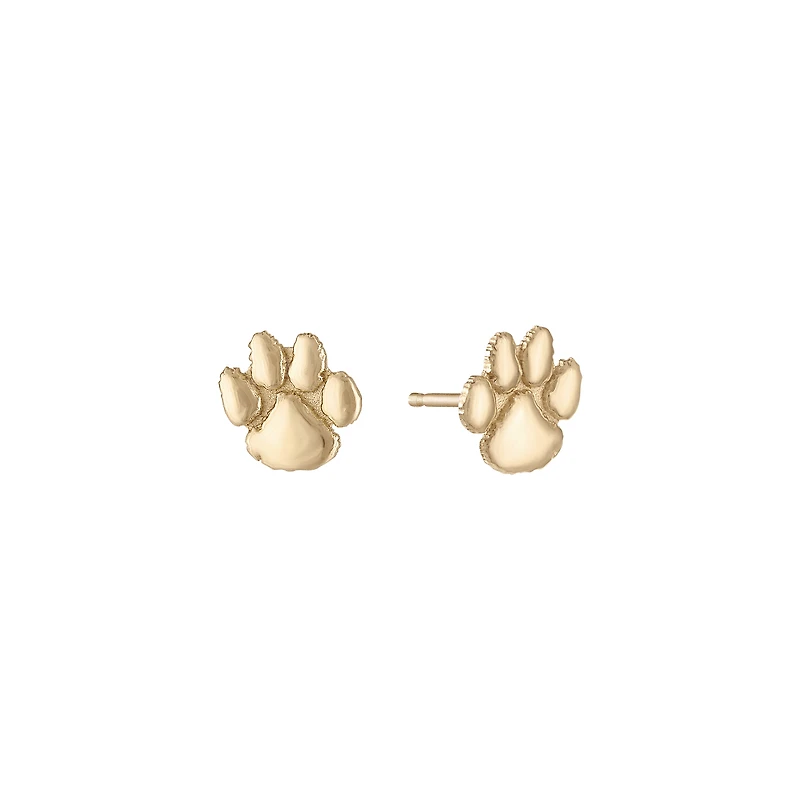 Kyle Cavan  Clemson Tigers Gold Logo Stud Earrings